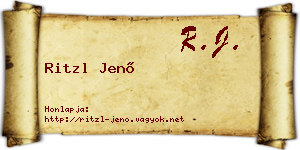 Ritzl Jenő névjegykártya